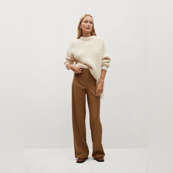 MNG MANGO FRINGE KNIT SWEATER PULLOVER XS CREAM COLOR - Picture 8 of 10